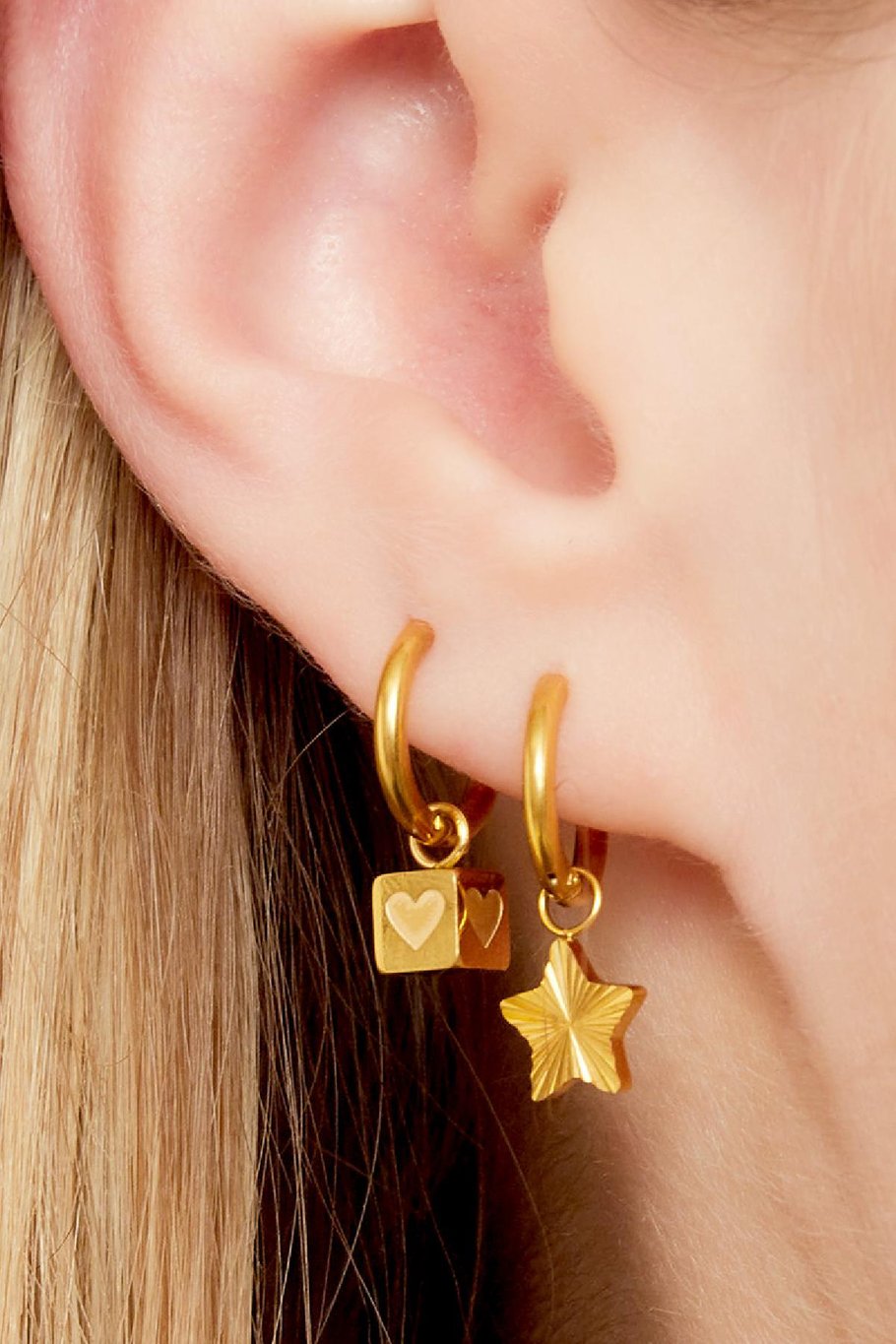Pendientes cubo Plata Acero inoxidable Imagen2